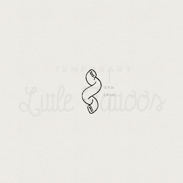 Cavatappi Pasta Temporary Tattoo - Set of 3