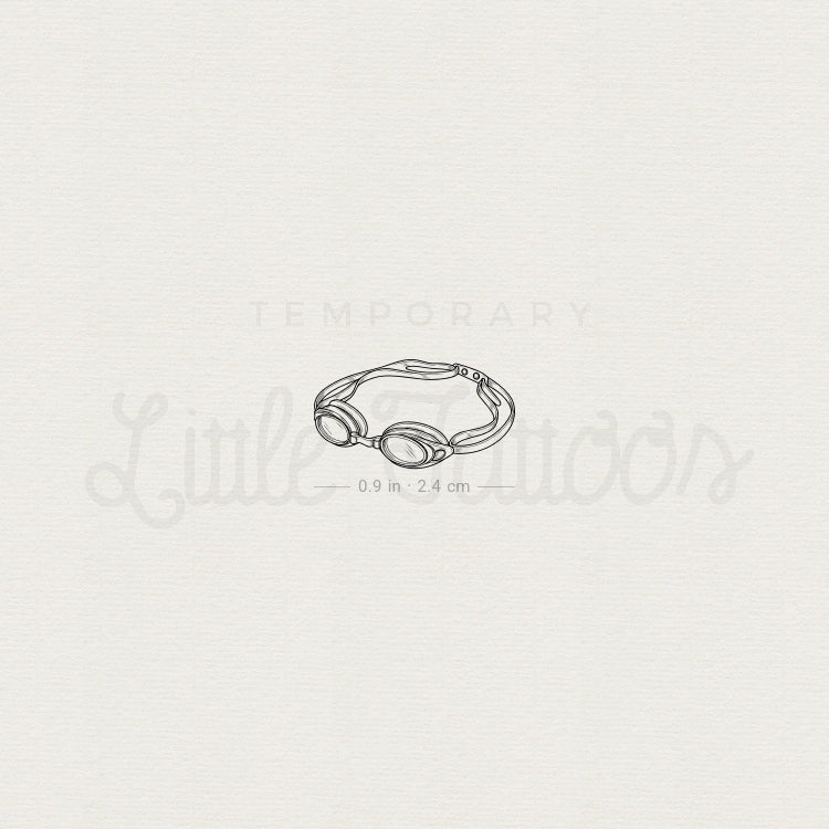 Fine Line Swimming Goggles Temporary Tattoo - Set of 3