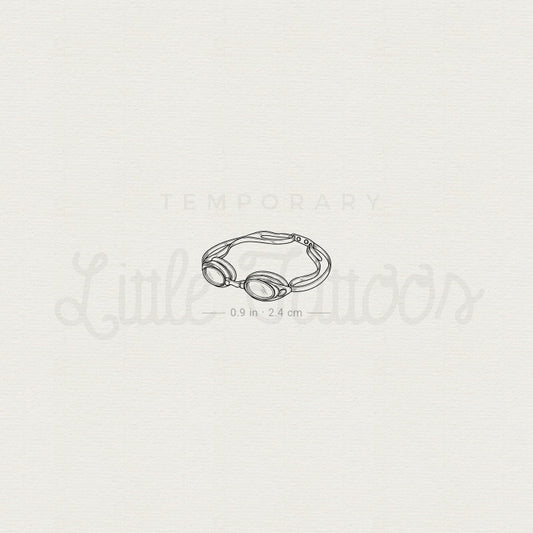 Fine Line Swimming Goggles Temporary Tattoo - Set of 3
