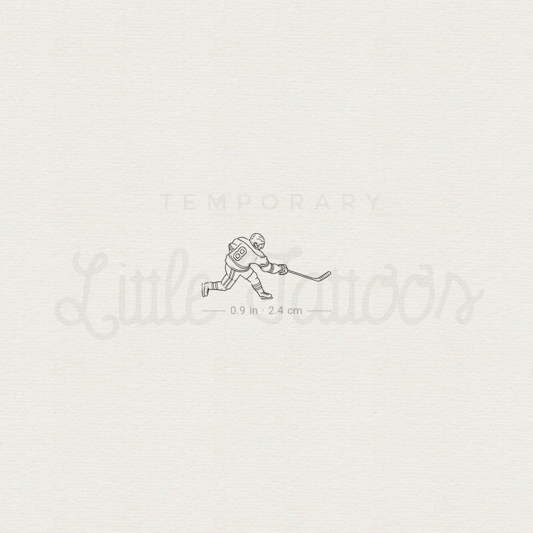 Fine Line Ice Hockey Player Temporary Tattoo - Set of 3