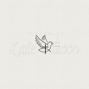 Cross Dove Jesus Fish Temporary Tattoo - Set of 3