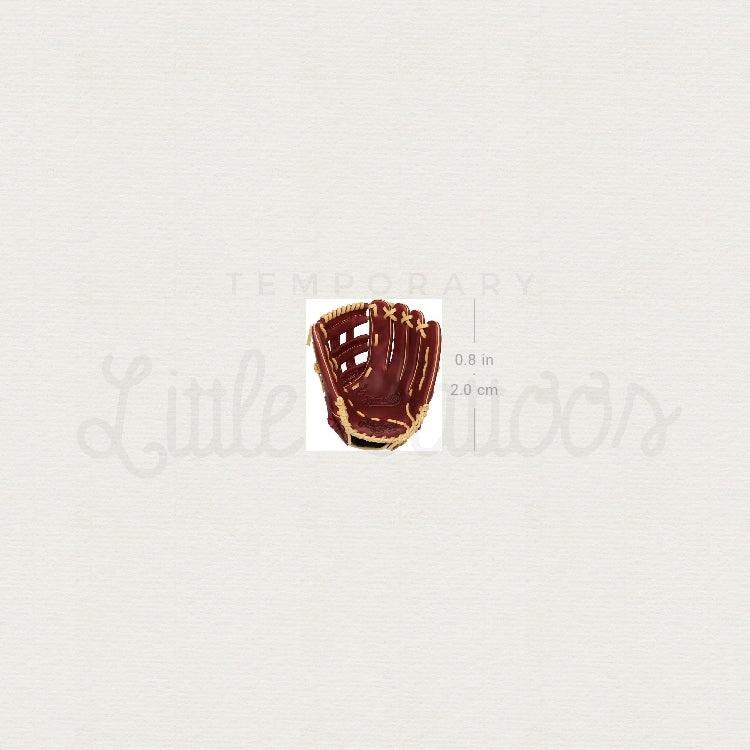 Baseball Glove Temporary Tattoo - Set of 3