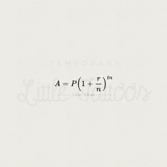 Compound Interest Formula Temporary Tattoo - Set of 3