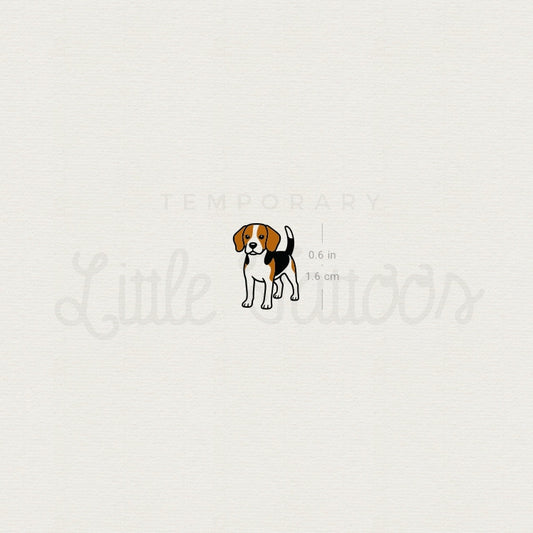 Tatuaje temporal de beagle pequeño - Juego de 3