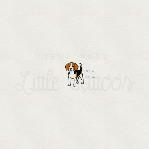 Tiny Beagle Temporary Tattoo - Set of 3