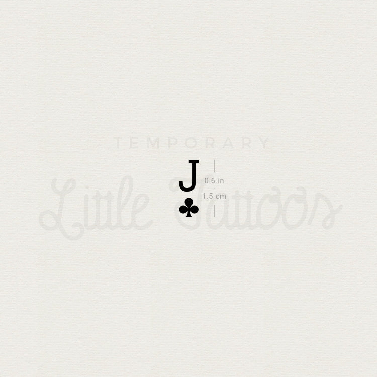 Small Jack Of Clubs Temporary Tattoo - Set of 3