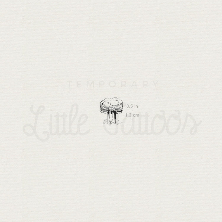 Atomic Bomb Mushroom Temporary Tattoo - Set of 3