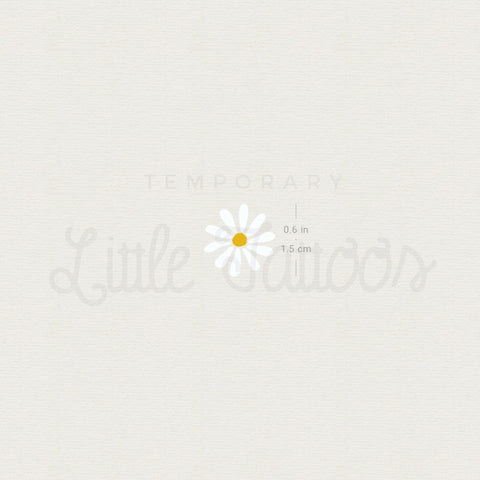 Little White Daisy Temporary Tattoo - Set of 3