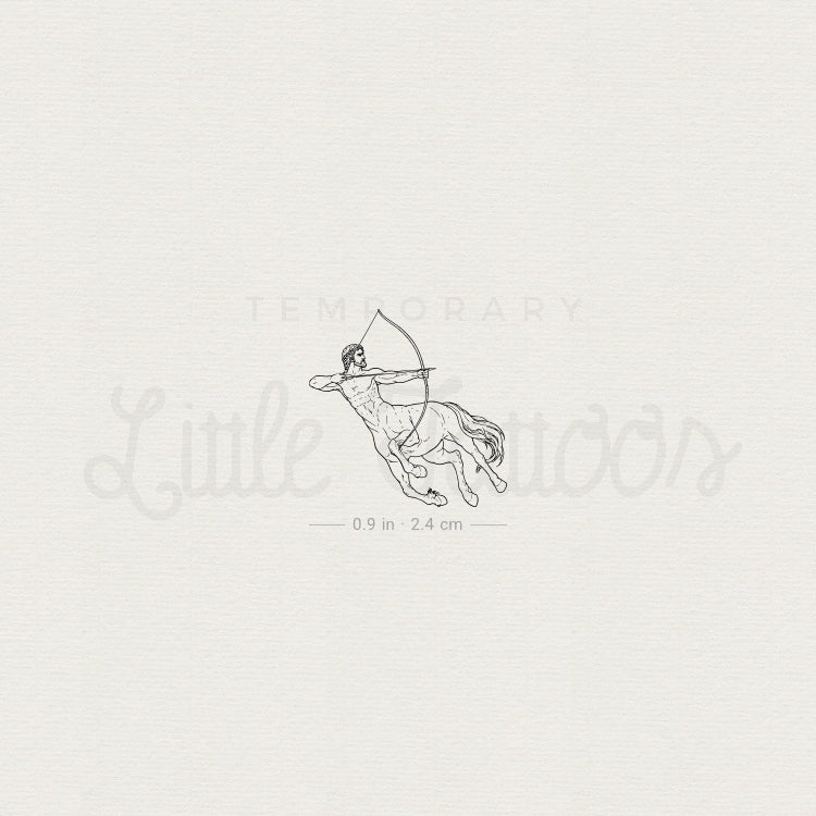 Fine Line Centaur Temporary Tattoo - Set of 3
