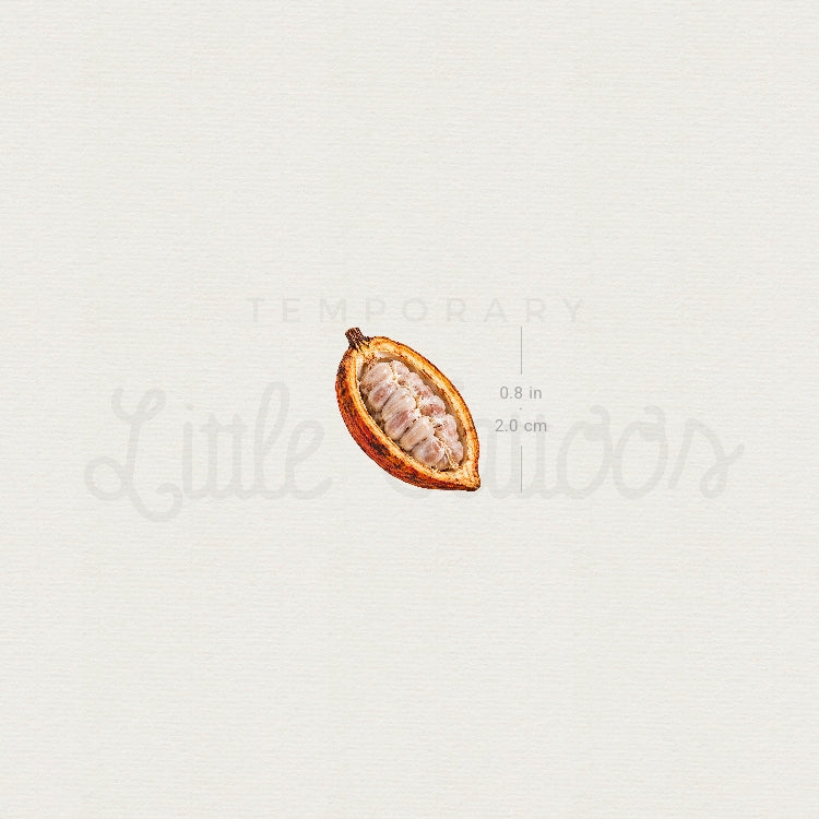 Little Cocoa Pod Temporary Tattoo - Set of 3
