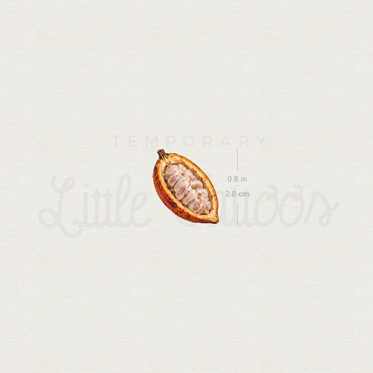 Little Cocoa Pod Temporary Tattoo - Set of 3