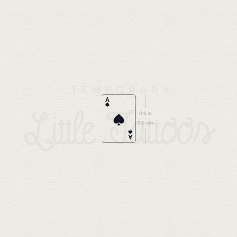Ace Of Spades Card Temporary Tattoo - Set of 3