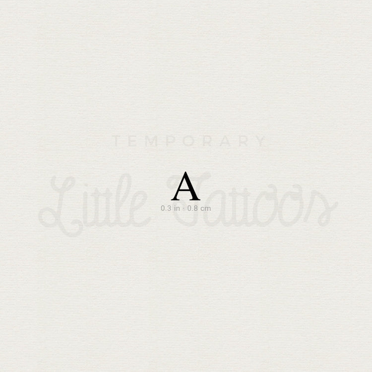 Uppercase Alpha Temporary Tattoo - Set of 3