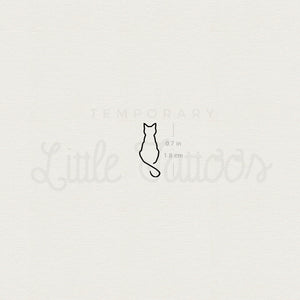 Line Art Cat Temporary Tattoo - Set of 3