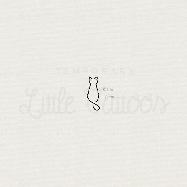 Line Art Cat Temporary Tattoo - Set of 3