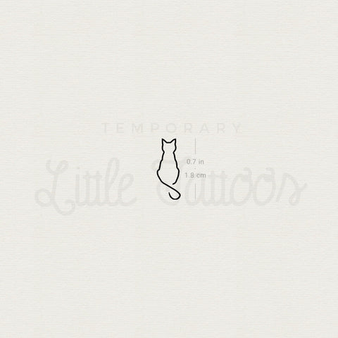 Line Art Cat Temporary Tattoo - Set of 3