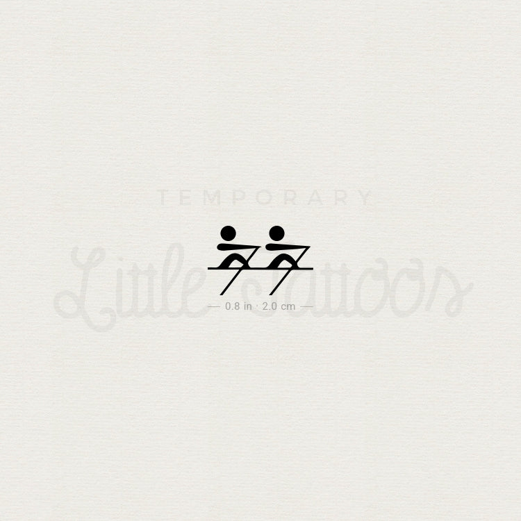 Rowing Symbol Temporary Tattoo - Set of 3