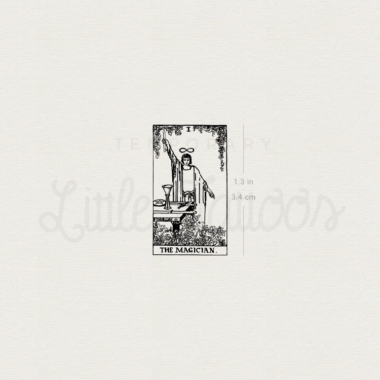 Little The Magician Tarot Card Temporary Tattoo - Set of 3