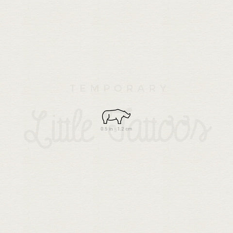 Tiny Rhino Temporary Tattoo - Set of 3