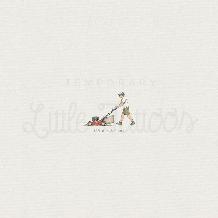 Small Lawn Mower Temporary Tattoo - Set of 3