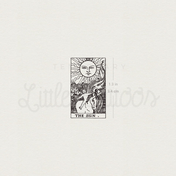 Little The Sun Tarot Card Temporary Tattoo - Set of 3