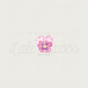 Pink Pansy Temporary Tattoo - Set of 3