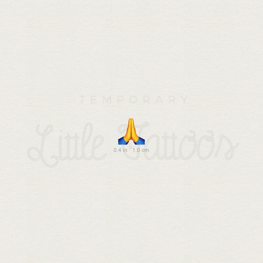 Tatuaje temporal de emoji de manos en oración (juego de 3)