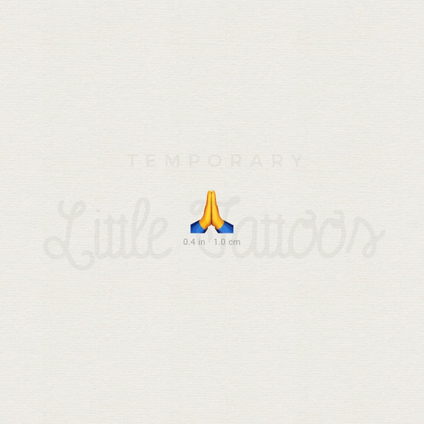 Praying Hands Emoji Temporary Tattoo - Set of 3