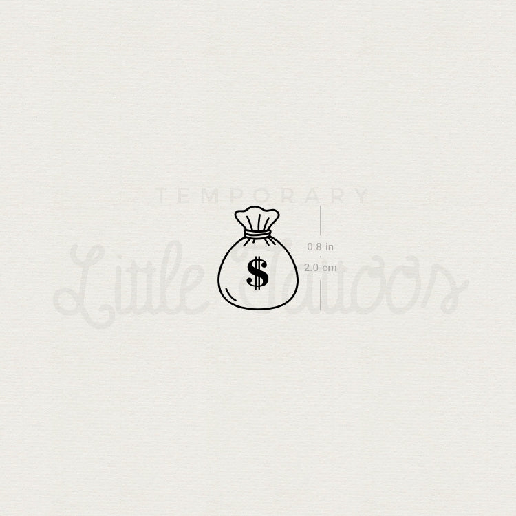 Money Bag Temporary Tattoo - Set of 3