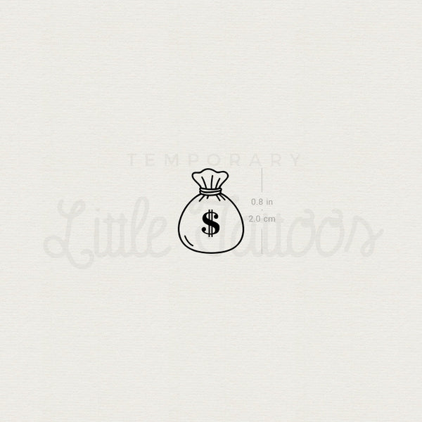 Money Bag Temporary Tattoo - Set of 3