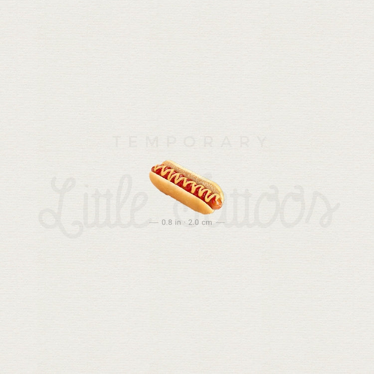 Realistic Hot Dog Temporary Tattoo - Set of 3