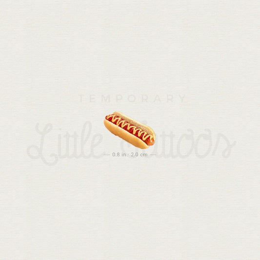 Realistic Hot Dog Temporary Tattoo - Set of 3