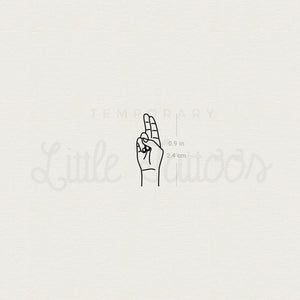 Sign Language U Temporary Tattoo - Set of 3