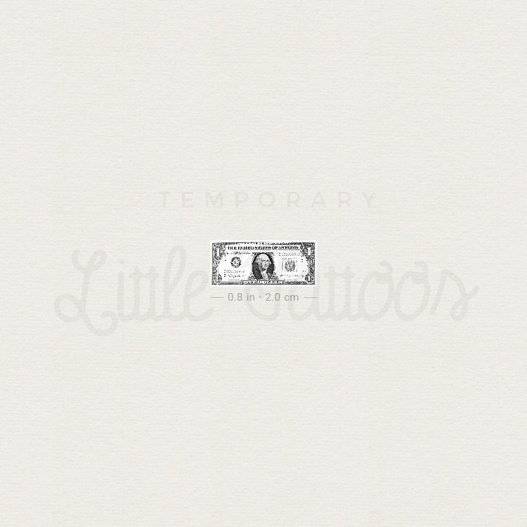 Dollar Bill Temporary Tattoo - Set of 3