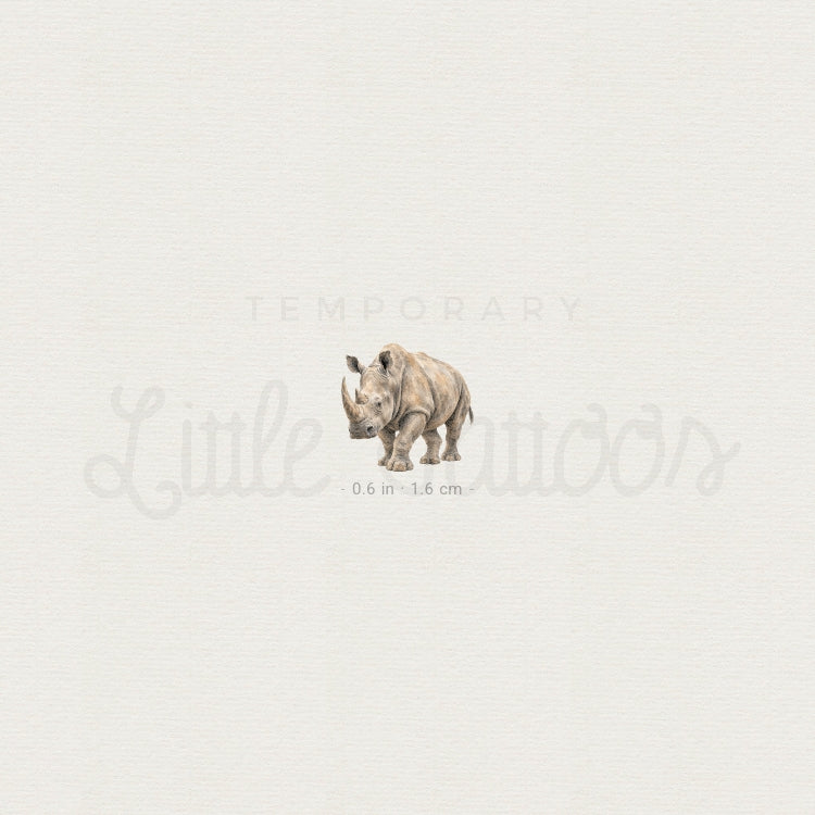 Watercolor Rhino Temporary Tattoo - Set of 3