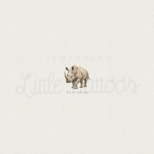 Watercolor Rhino Temporary Tattoo - Set of 3