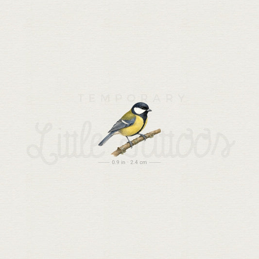 Great Tit Temporary Tattoo - Set of 3