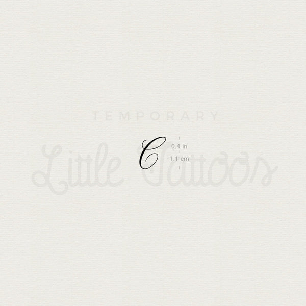 Letter C Script Temporary Tattoo - Set of 3