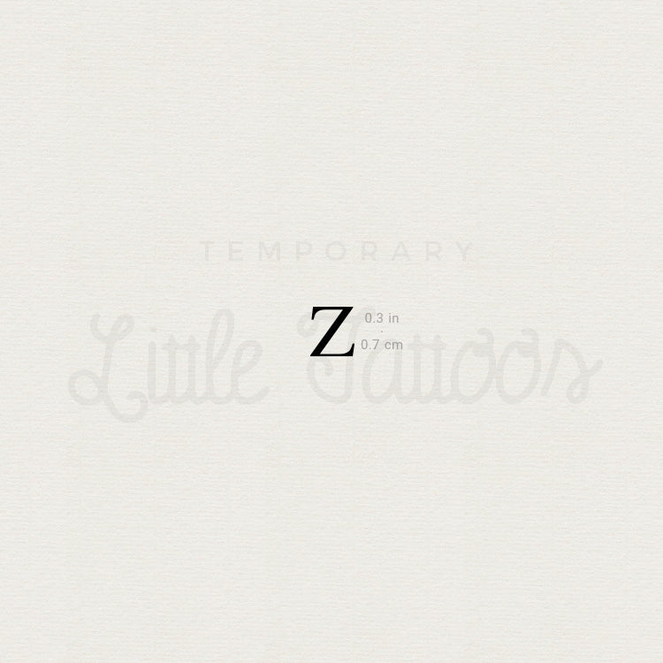 Uppercase Zeta Temporary Tattoo - Set of 3