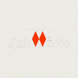 Two Red Rhombuses Temporary Tattoo - Set of 3