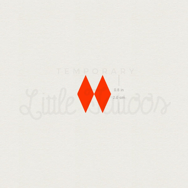 Two Red Rhombuses Temporary Tattoo - Set of 3