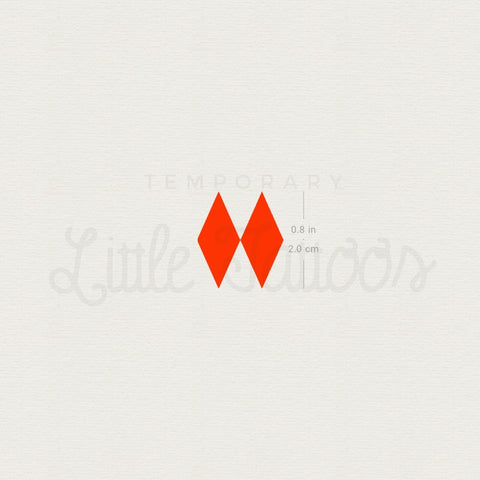 Two Red Rhombuses Temporary Tattoo - Set of 3