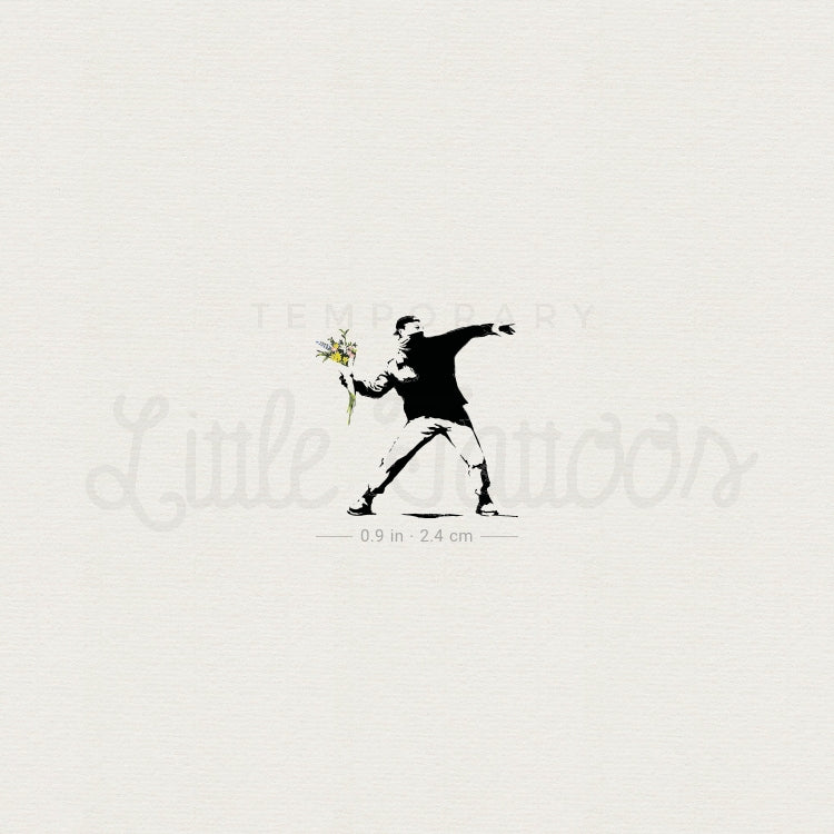 Small Flower Thrower Temporary Tattoo - Set of 3