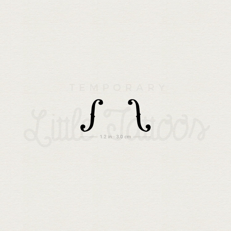 F-holes Temporary Tattoo - Set of 3