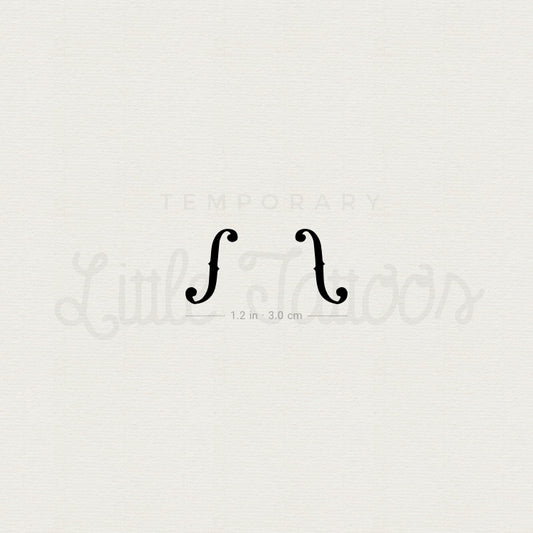 F-holes Temporary Tattoo - Set of 3