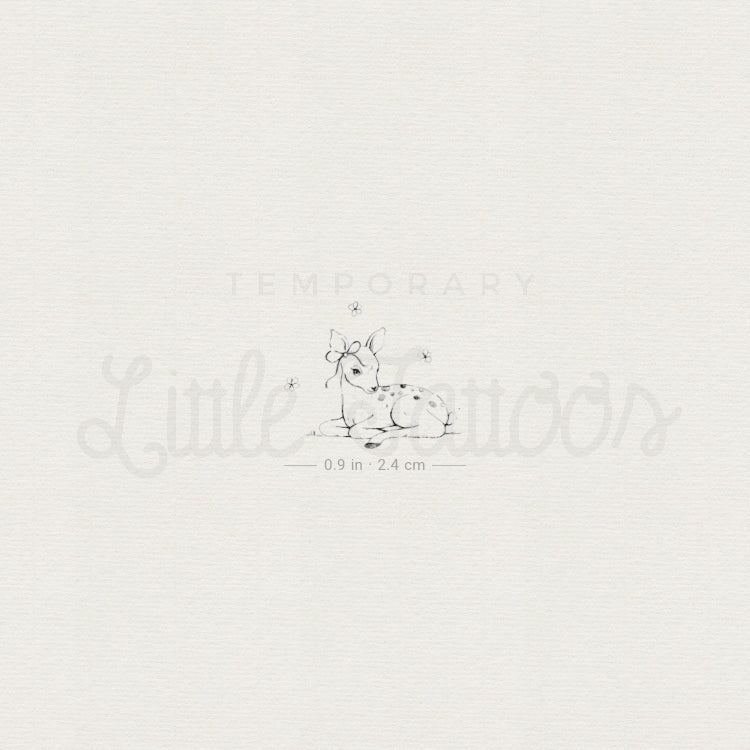 Little Fawn Temporary Tattoo By Stefano Mazza - Set of 3