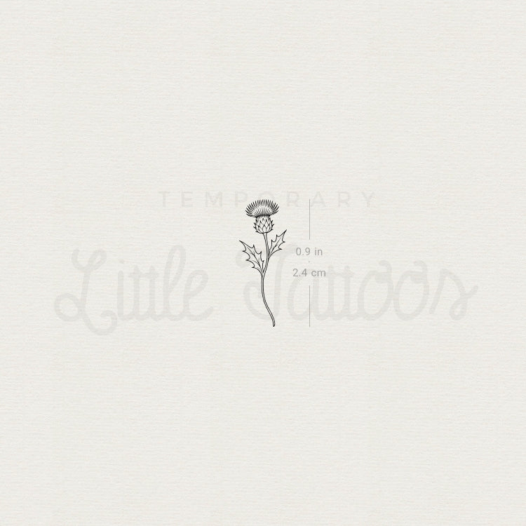 Fine Line Thistle Temporary Tattoo - Set of 3