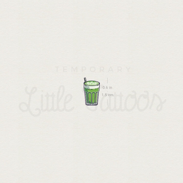 Little Matcha Latte Temporary Tattoo - Set of 3