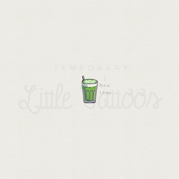 Little Matcha Latte Temporary Tattoo - Set of 3