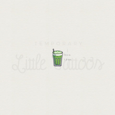 Little Matcha Latte Temporary Tattoo - Set of 3